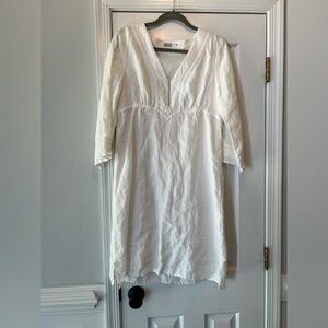 Athleta white linen dress